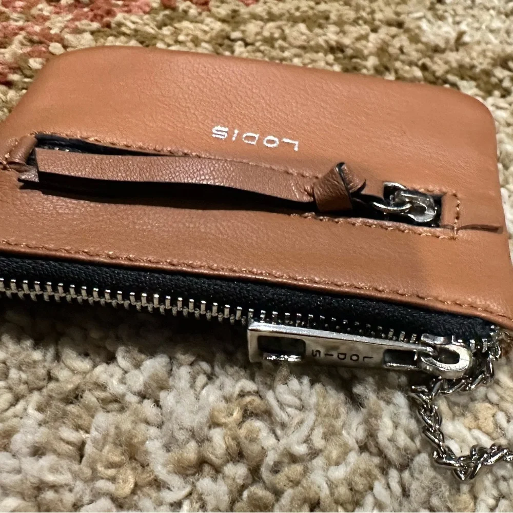 LODIS Luxury 1965 Ellie Series Leather Card & Coin Wallet Keychain NWOT